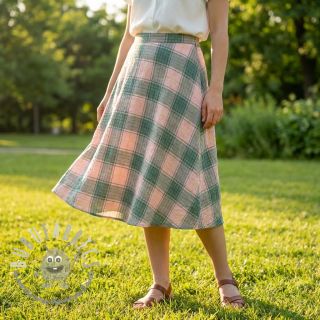 Viscosa CRINKLE Check peach