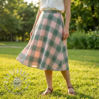 Viscosa CRINKLE Check peach
