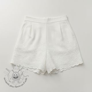 Tessuto di cotone VOILE EMBROIDERY ONE-SIDE BORDER white