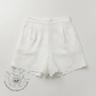 Tessuto di cotone VOILE EMBROIDERY ONE-SIDE BORDER white