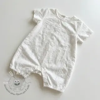 Tessuto di cotone EMBROIDERY TWO-SIDE SCALLOP Neo white