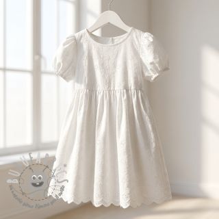 Tessuto di cotone EMBROIDERY TWO-SIDE SCALLOP Simi white