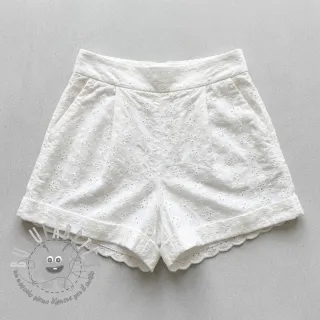 Tessuto di cotone EMBROIDERY TWO-SIDE SCALLOP Simi white