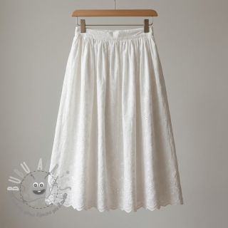 Tessuto di cotone EMBROIDERY TWO-SIDE SCALLOP Simi white