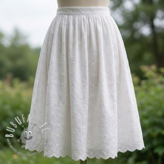 Tessuto di cotone EMBROIDERY TWO-SIDE SCALLOP Verena white