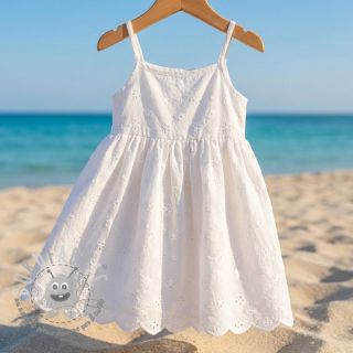 Tessuto di cotone EMBROIDERY TWO-SIDE SCALLOP Verena white