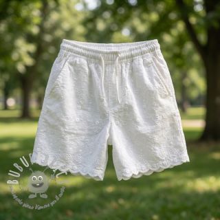 Tessuto di cotone EMBROIDERY TWO-SIDE SCALLOP Verena white