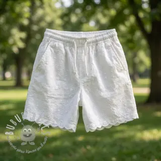 Tessuto di cotone EMBROIDERY TWO-SIDE SCALLOP Verena white
