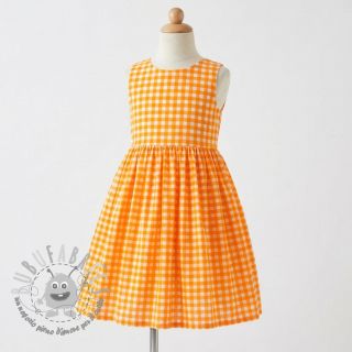 Tessuto di cotone YARN DYED NEON SMALL Checks orange