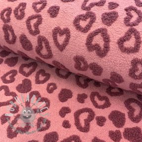 Tessuto per cappotti TEDDY Hearts old pink