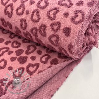 Tessuto per cappotti TEDDY Hearts old pink