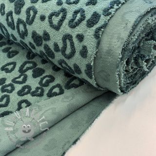 Tessuto per cappotti TEDDY Hearts old green