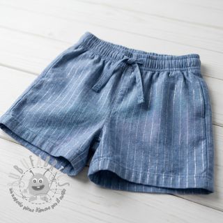 Tessuto di cotone YARN DYED Stripes LUREX blue