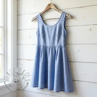 Tessuto di cotone YARN DYED Stripes LUREX blue