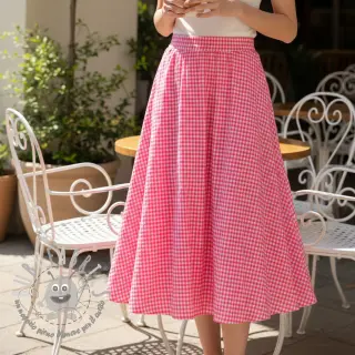 Tessuto di cotone YARN DYED NEON SMALL Checks pink