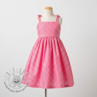 Tessuto di cotone YARN DYED NEON SMALL Checks pink