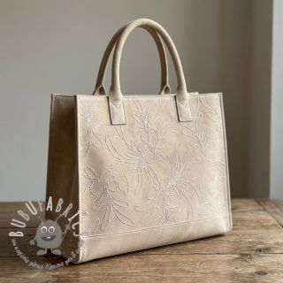 Tessuto scamosciato Tape flower beige