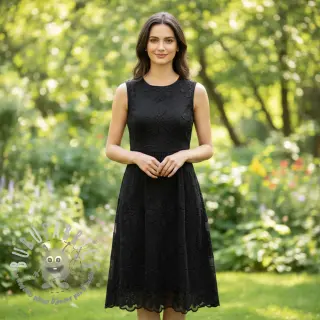 Tessuto di cotone EMBROIDERY Bellagio black