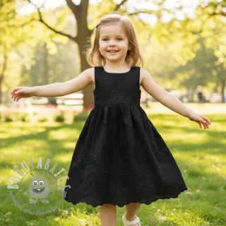 Tessuto di cotone EMBROIDERY Bellagio black