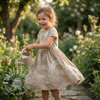 Tessuto di cotone VOILE EMBROIDERY Kokka natural