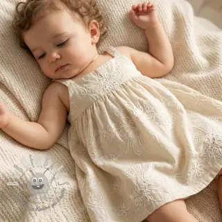Tessuto di cotone VOILE EMBROIDERY Kokka natural