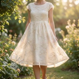 Tessuto di cotone VOILE EMBROIDERY Kady off white