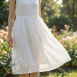 Tessuto di cotone EMBROIDERY Pattern white