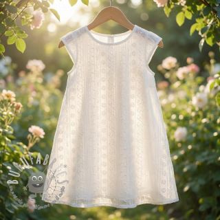 Tessuto di cotone EMBROIDERY Pattern white