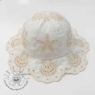 Tessuto di cotone EMBROIDERY Sea ornaments white