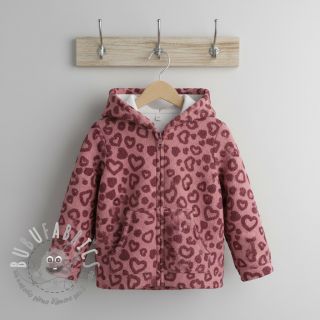 Tessuto per cappotti TEDDY Hearts old pink