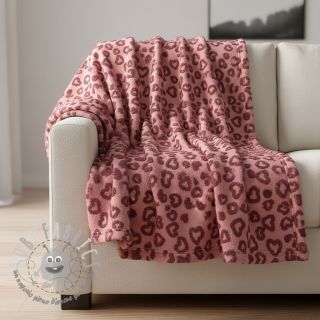 Tessuto per cappotti TEDDY Hearts old pink