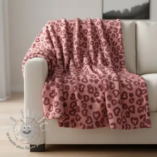 Tessuto per cappotti TEDDY Hearts old pink