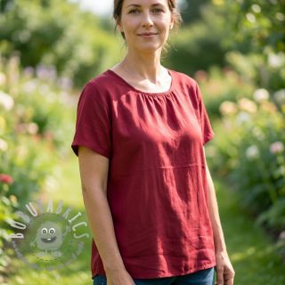 Tessuto in cotone e viscosa wine red