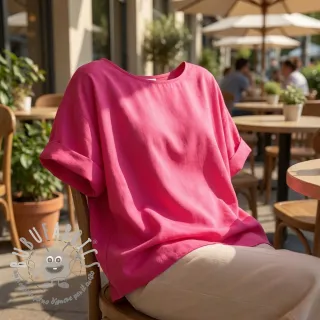 Tessuto in cotone e viscosa fuchsia