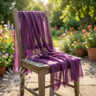 Tessuto in cotone e viscosa aubergine
