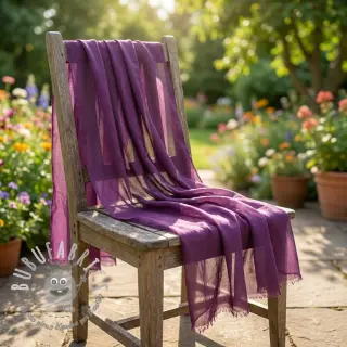 Tessuto in cotone e viscosa aubergine