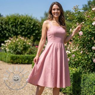 Tessuto in cotone e viscosa light rose