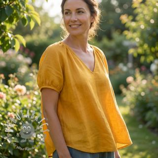 Tessuto in cotone e viscosa ochre