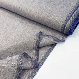Tessuto di cotone con lino LUREX blue