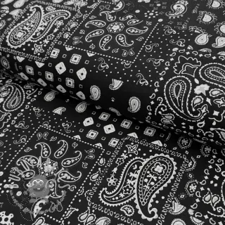 Tessuto di cotone Farwest noir