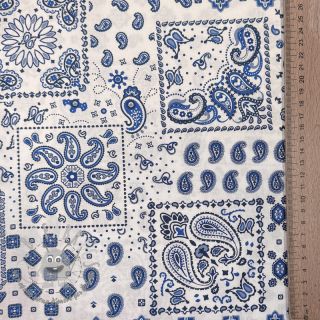 Tessuto di cotone Kansas blanc blue