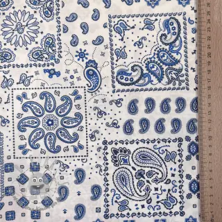 Tessuto di cotone Kansas blanc blue