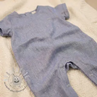 Tessuto di cotone con lino LUREX blue