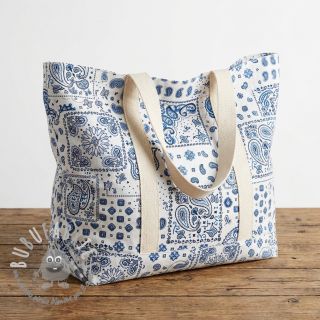 Tessuto di cotone Kansas blanc blue