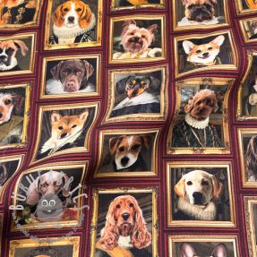 Tessuto decorativo Dogs golden age digital print