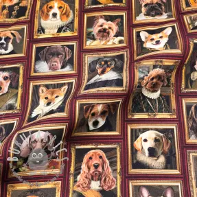 Tessuto decorativo Dogs golden age digital print