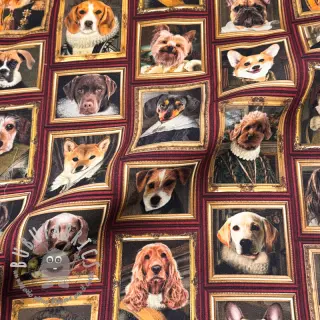 Tessuto decorativo Dogs golden age digital print