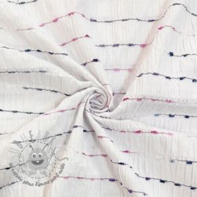 Tessuto di cotone DOBBY CRINKLE Stripe white