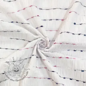 Tessuto di cotone DOBBY CRINKLE Stripe white