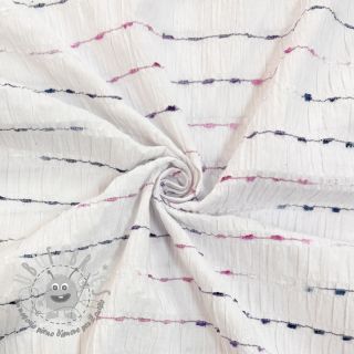 Tessuto di cotone DOBBY CRINKLE Stripe white